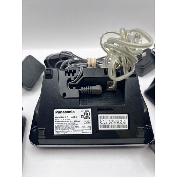 Panasonic KX-TG7621 DECT 6.0 Plus Bluetooth Phone Answering System (4 Handsets) - Picture 6 of 7